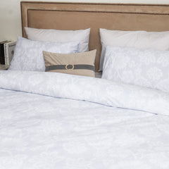 Soft Cotton King Quilt Set White Floral