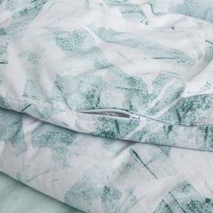 King Quilt Set green floral