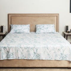 Green Floral King Bed Set