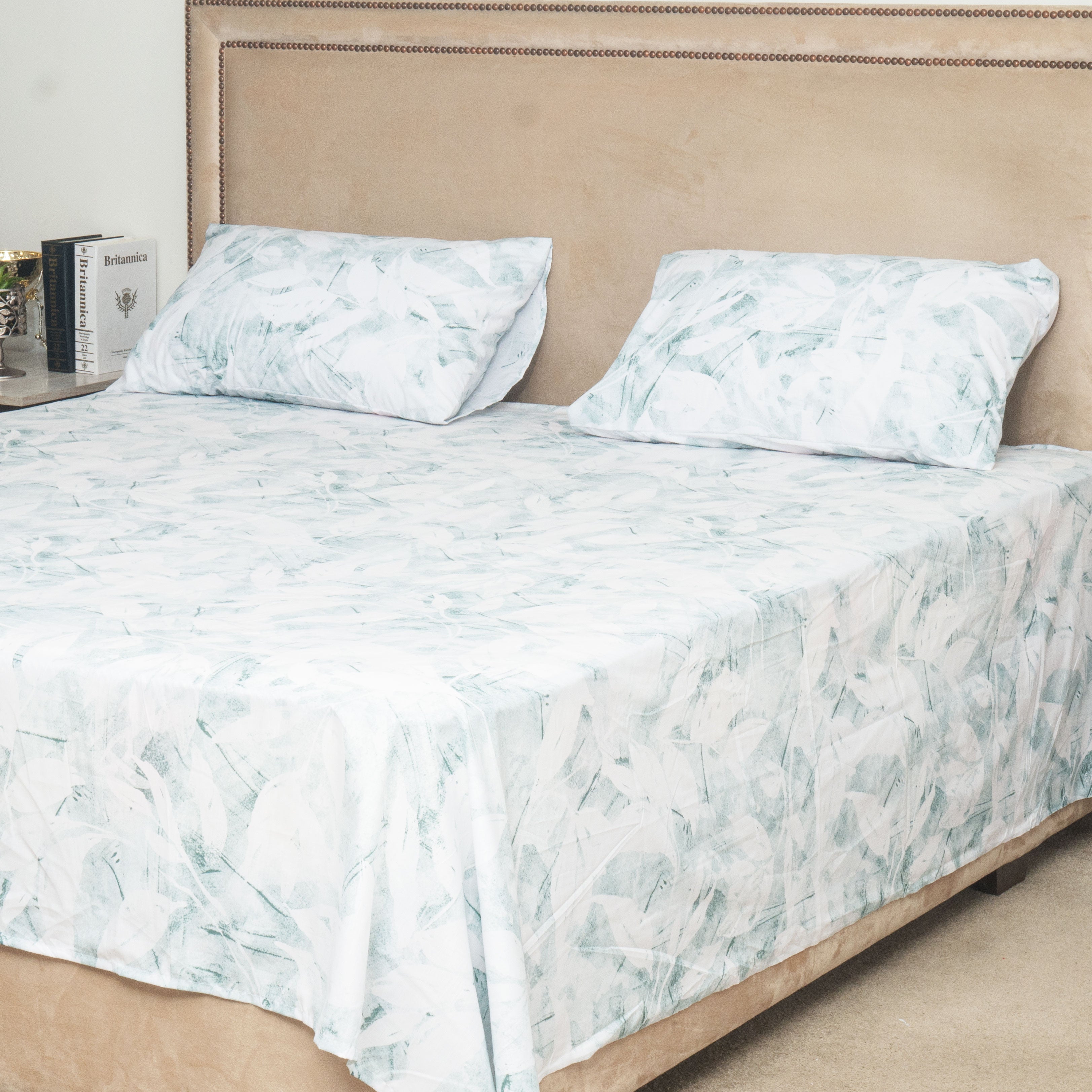 Green Floral King Bed Set