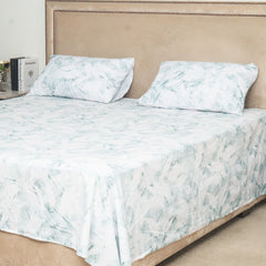 Green Floral King Bed Set