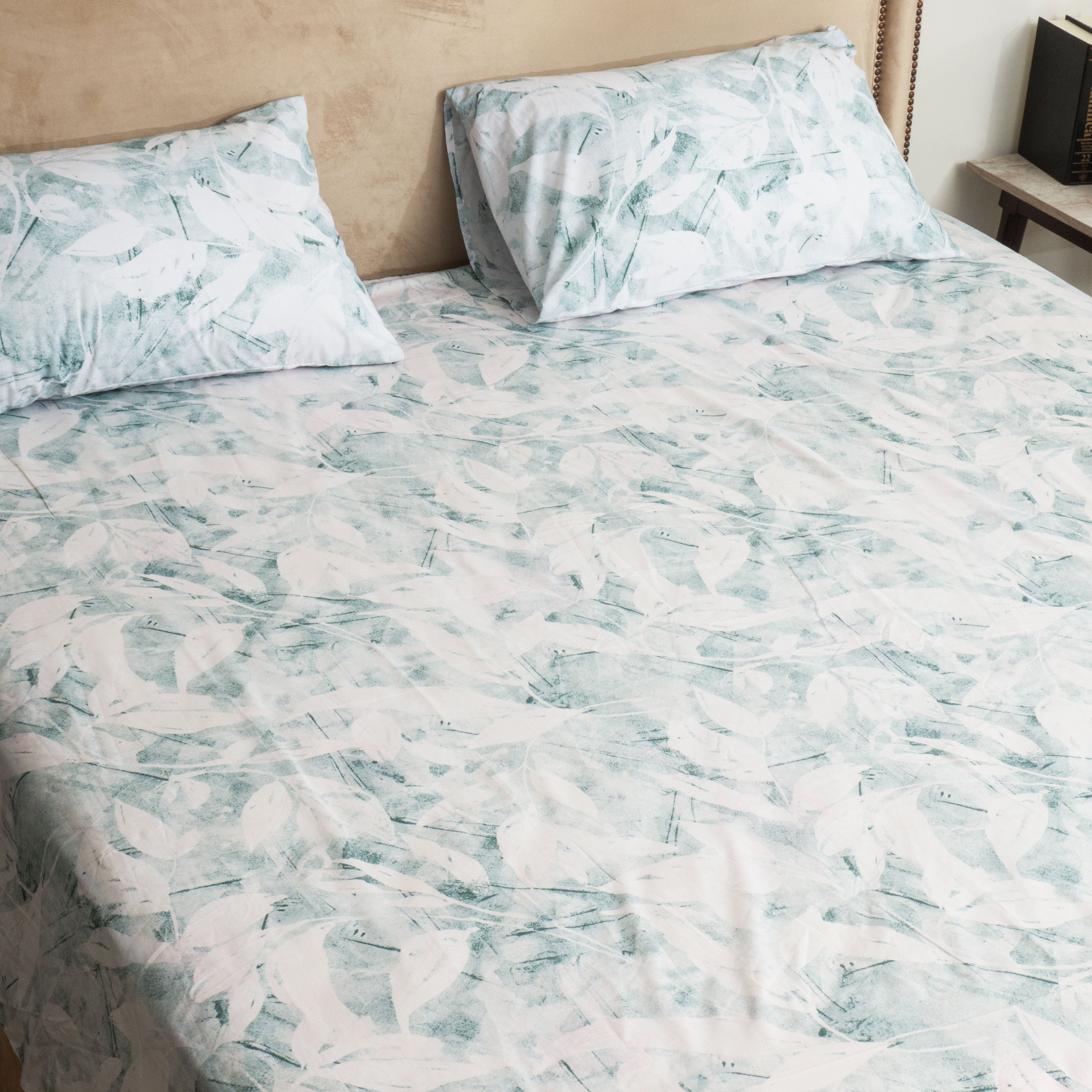 Green Floral King Bed Set