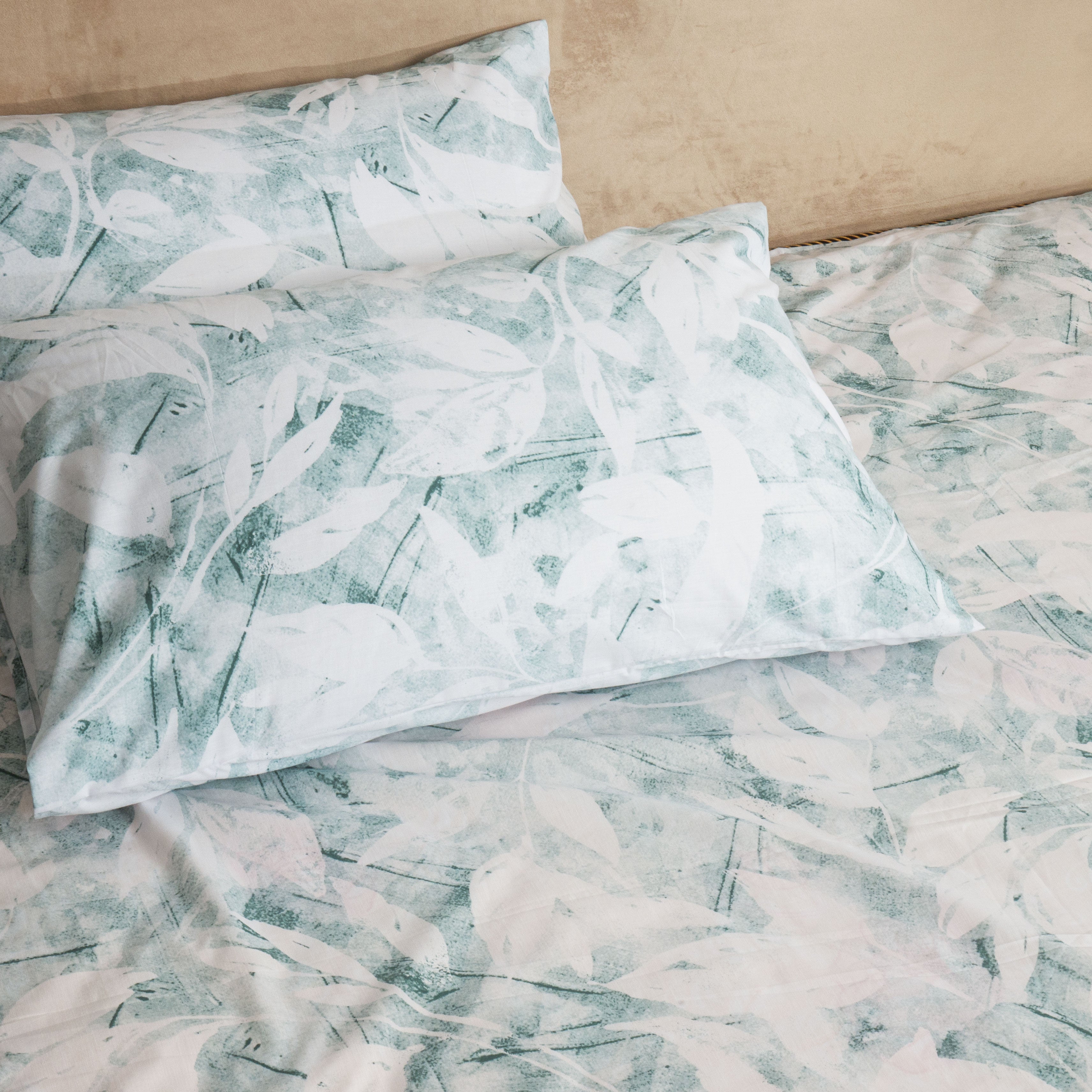 Green Floral King Bed Set