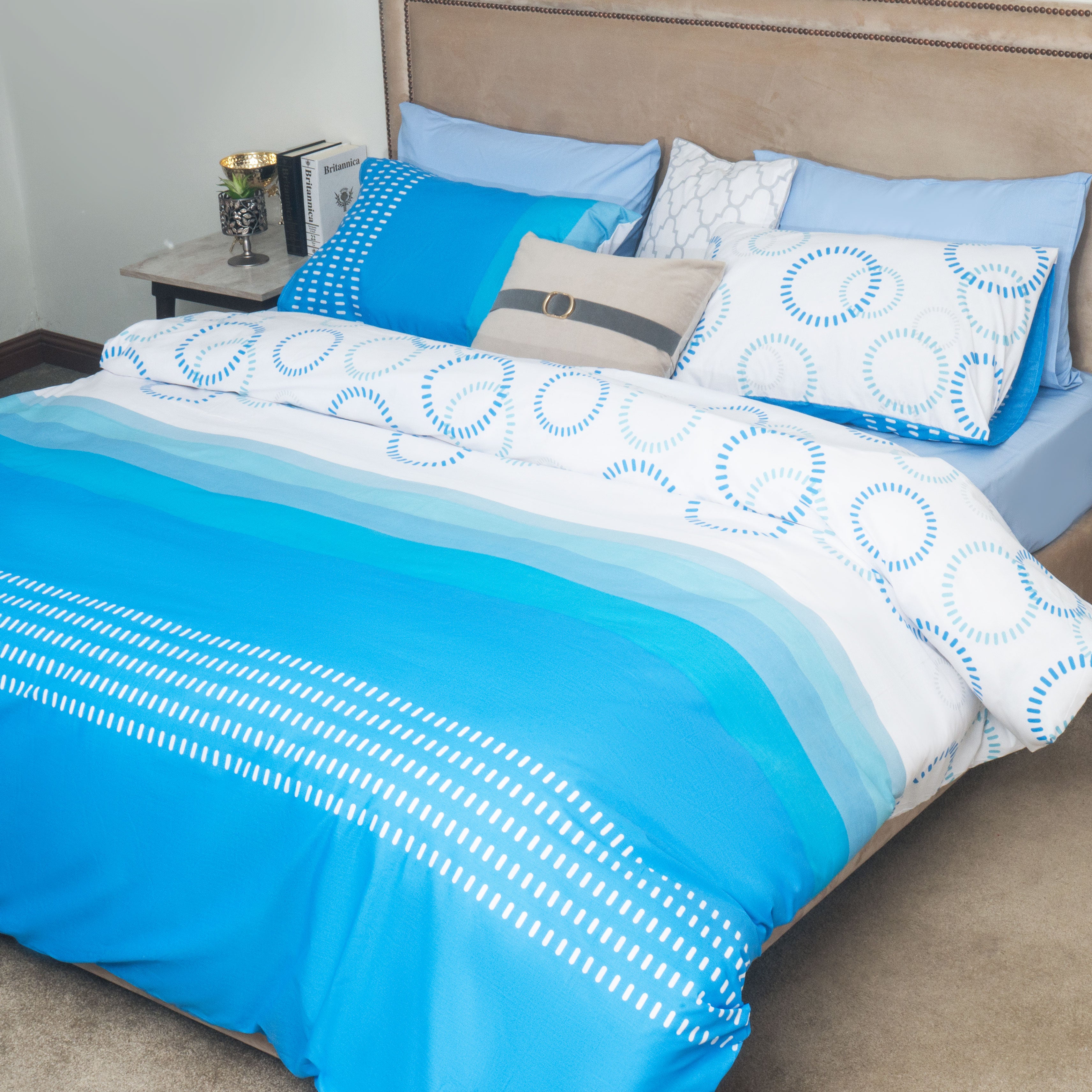 Blue Circles King Quilt Cover Set
