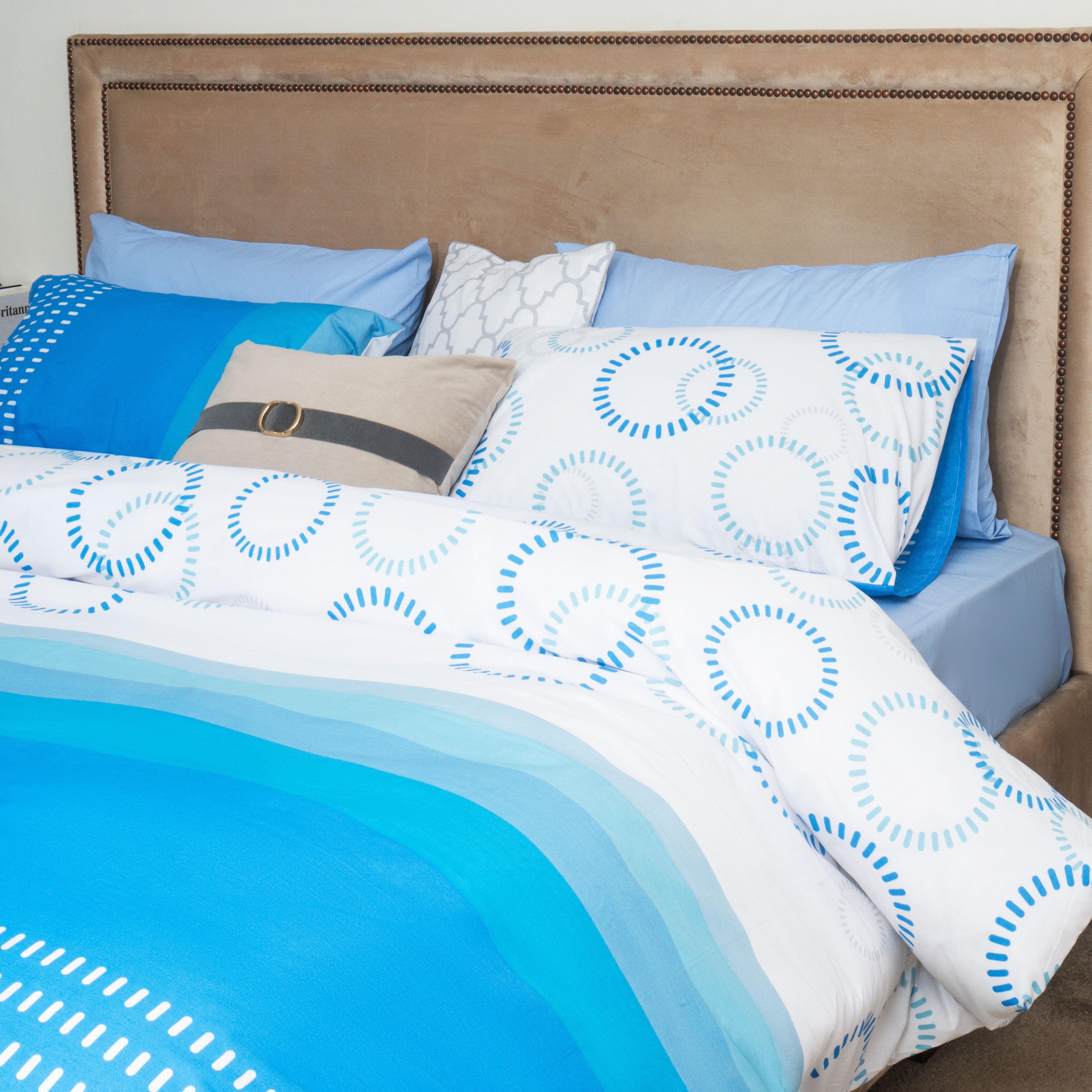 Blue Circles King Quilt Cover Set