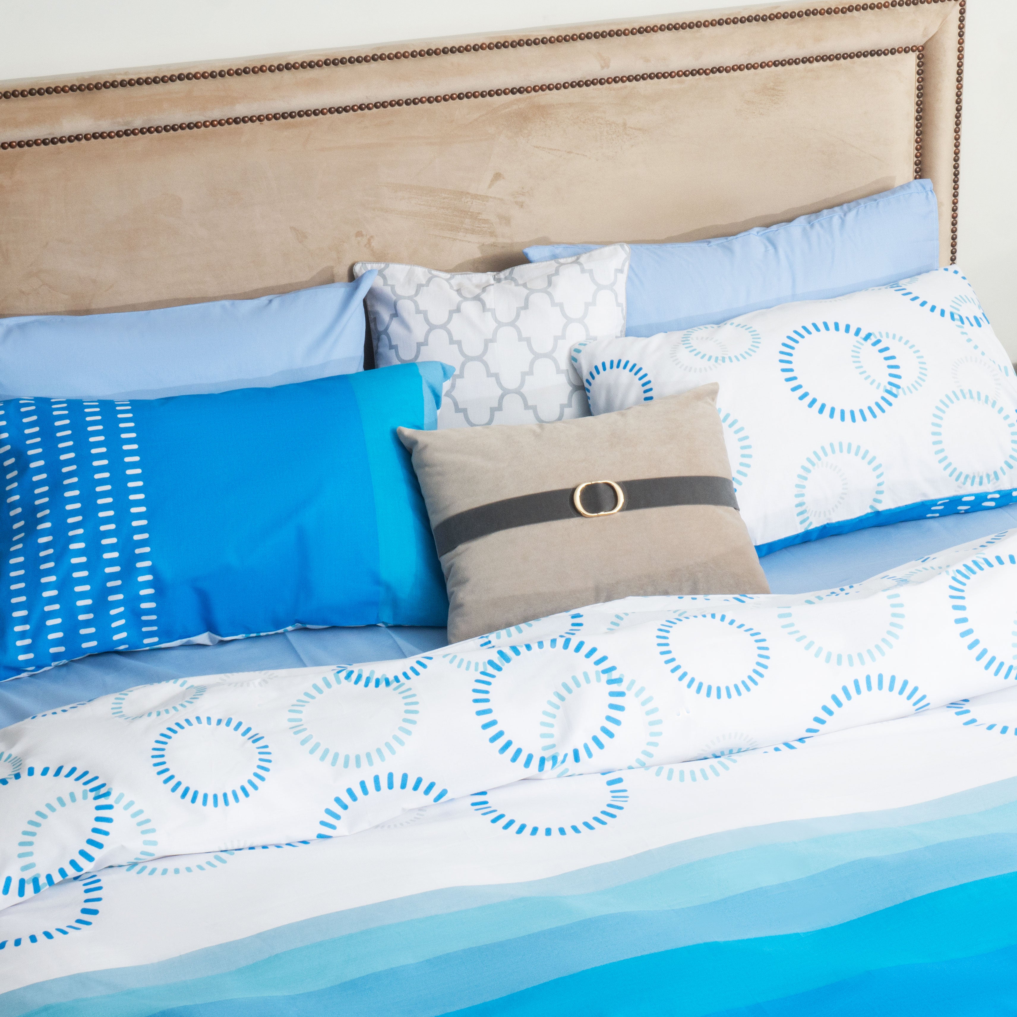 Blue Circles King Quilt Cover Set