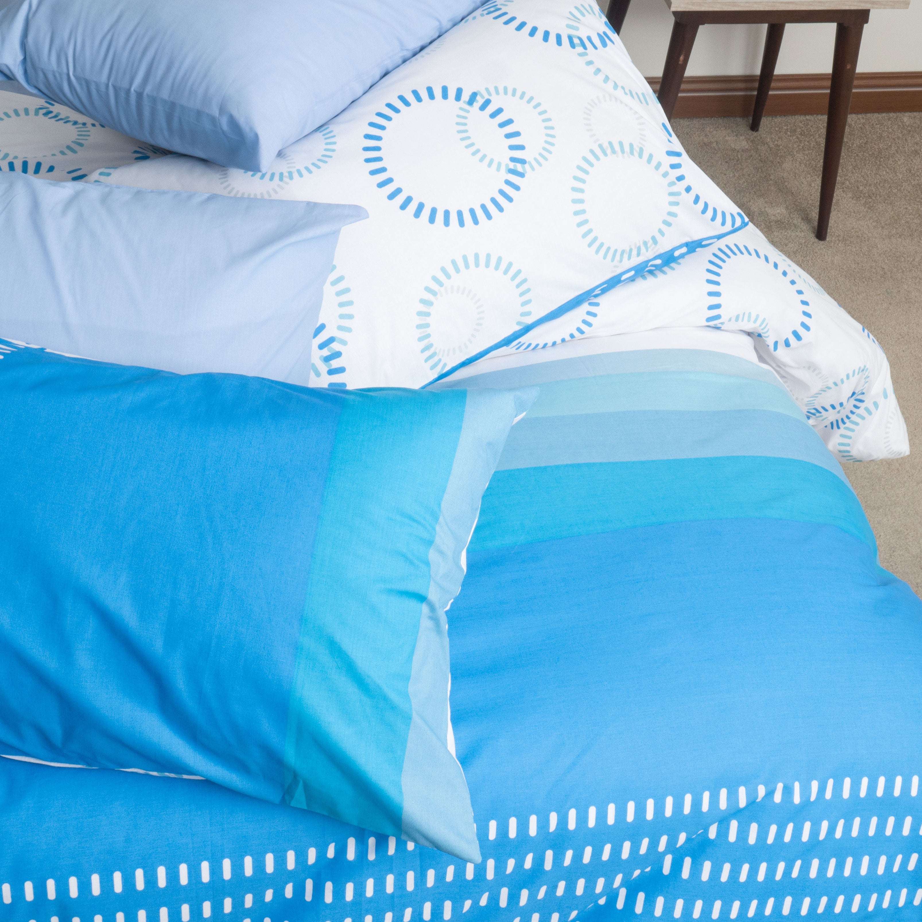 Blue Circles King Quilt Cover Set